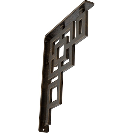 Eris Wrought Iron Bracket, (Single Center Brace), Antiqued Brass 1 1/2W X 10D X 12H